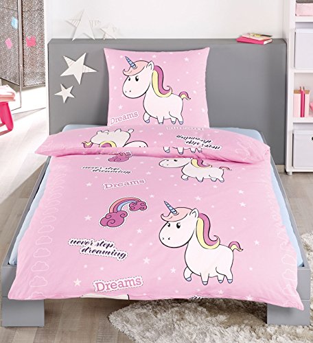 Bettwäsche Einhorn rosa