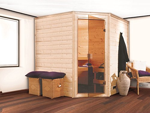 Massivholz Sauna Eckmodell