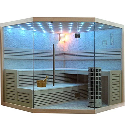 Große Sauna aus heller Pinie