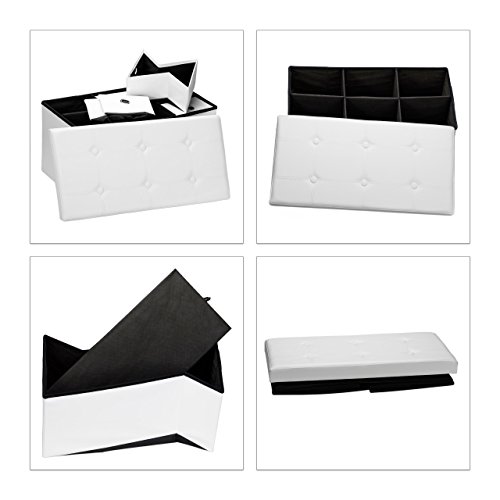 Faltbare Sitzbank mit entnehmbaren Fächern