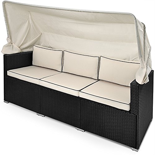 Poly Rattan Lounge Liege schwarz