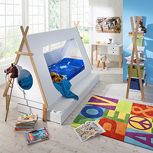 Bettschublade Kiefer massiv weiß