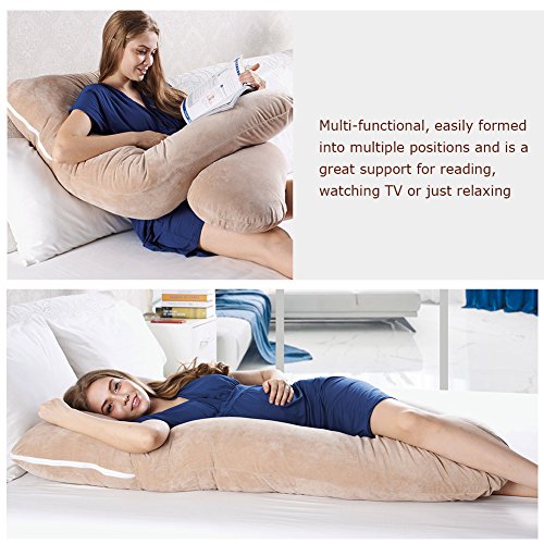 U-förmiges Seitenschläferkissen beige