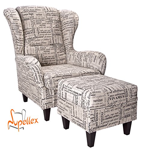 Ohrensessel mit Hocker